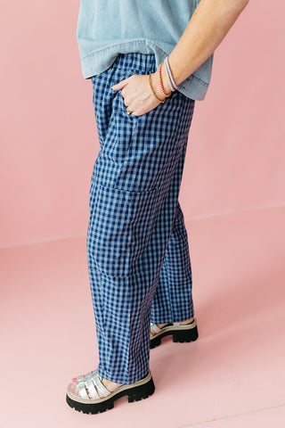 Carson Plaid Pants in Blue/Navy
