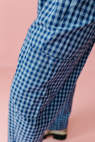 Carson Plaid Pants in Blue/Navy