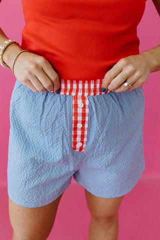 Novalee Heart Plaid Boxer Shorts