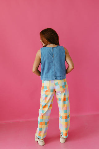 Birdie Plaid Barrel Pants