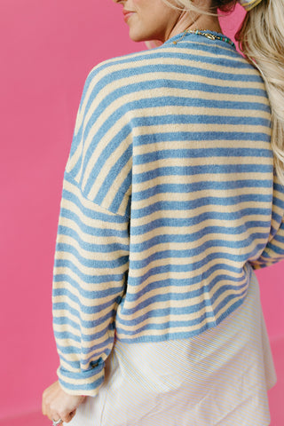 Piper Cardigan in Butter Stripe
