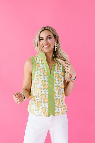 Dayna Geometric Sleeveless Top
