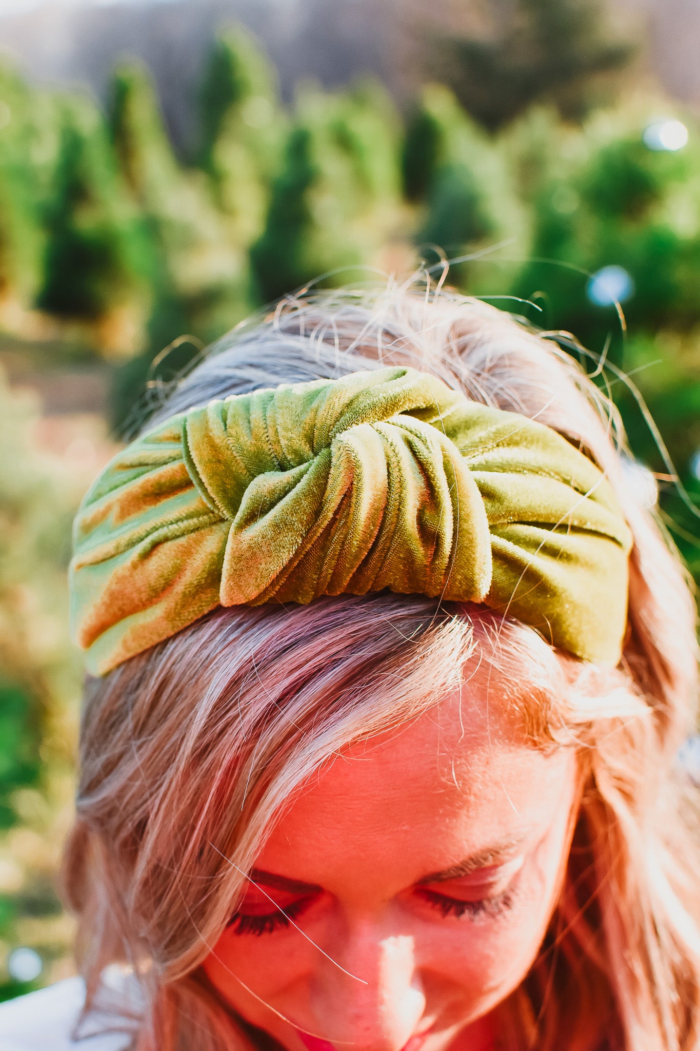 Green Velvet Headband - RESTOCK