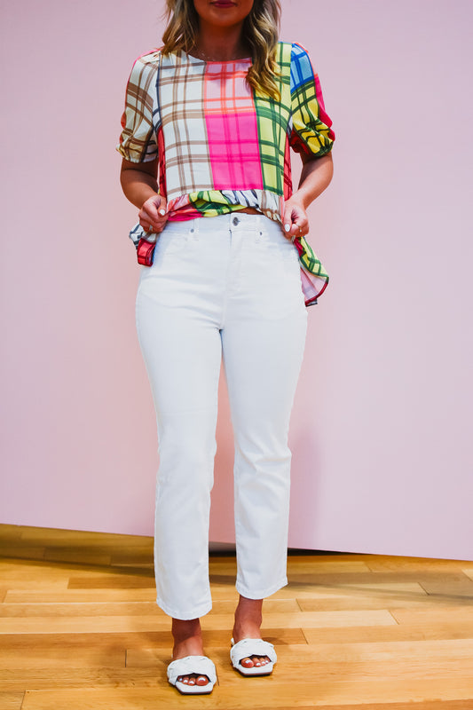 Kyle Straight Leg White Denim