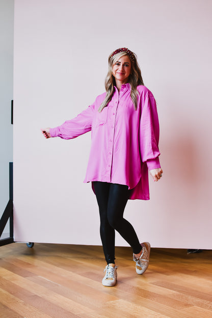 Bridget Button Down Tunic in Orchid
