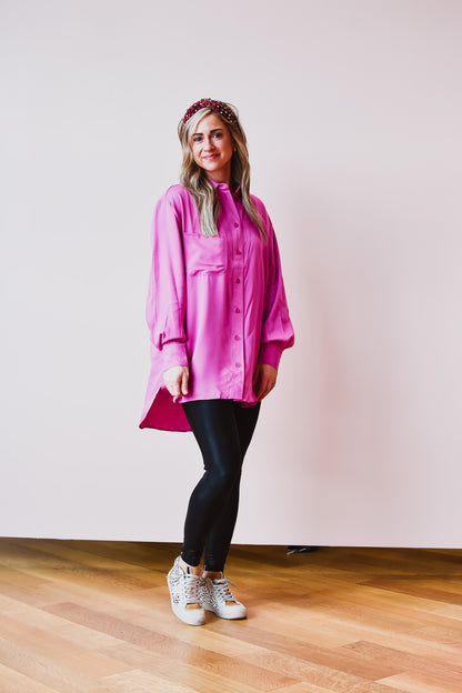 Bridget Button Down Tunic in Orchid