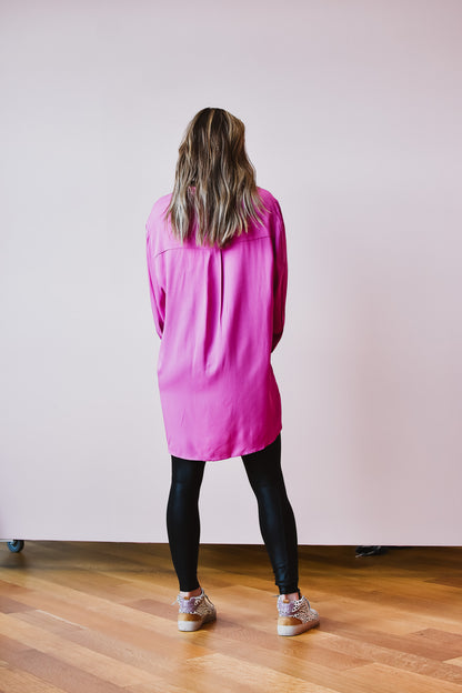 Bridget Button Down Tunic in Orchid
